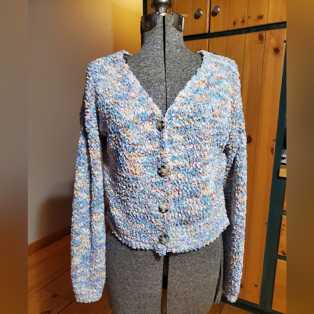 Pastel fuzzy cardigan